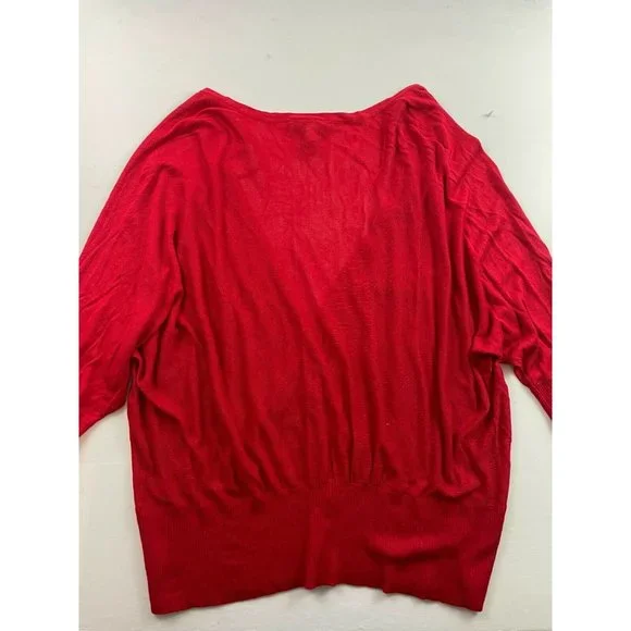 Lane Bryant Women's Size 22/24 Pullover Sweater Pink Long Sleeve Thin Gathered - Picture 3 of 4